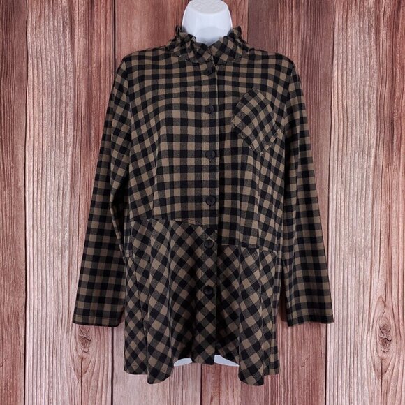 NWT Terra SJ Apparel Womens Size Small Taupe Button Front Shirt Tunic Top $113 - Picture 1 of 13